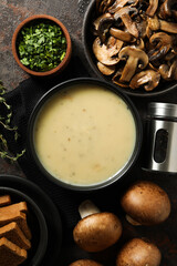 Mushroom cream soup, concept of tasty and delicious food