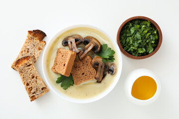 Mushroom cream soup, concept of tasty and delicious food