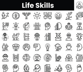 Set of outline life skills icons