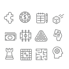 Table games vector icons set - obrazy, fototapety, plakaty
