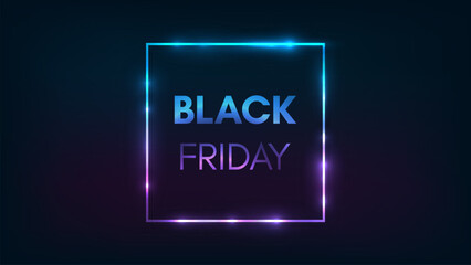 Black Friday inscription in neon frame