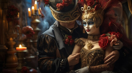 stockphoto, stockphoto, portrait of coupleduring carnival in venice. Must-see place in Italy, europe.
Beautiful costumes during carnival celebration in Venice, Wonderful almost magical atmoshpere, moo