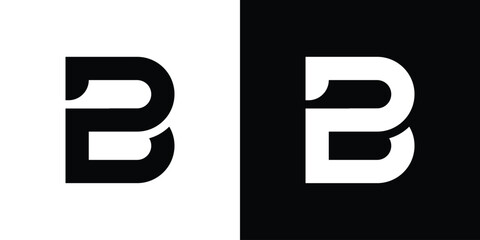 letter b monogram vector logo design - obrazy, fototapety, plakaty