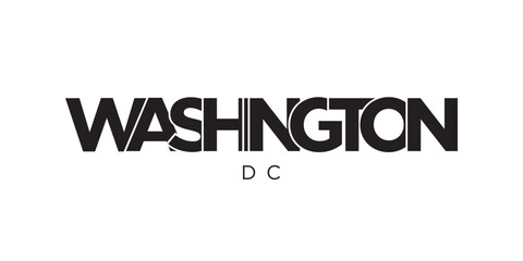 Washington, DC, USA typography slogan design. America logo with graphic city lettering for print and web.