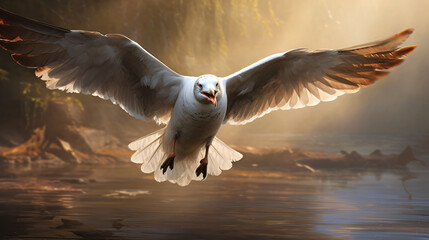The shadow gull is a species of Charadriiform bird - obrazy, fototapety, plakaty