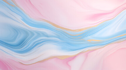 Soft pastel pink blue color and golden lines marble texture. Generative Ai.
