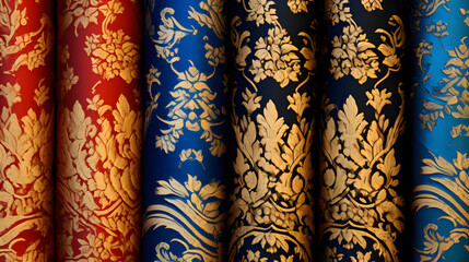 Thai fabrics patterns. Generative Ai.