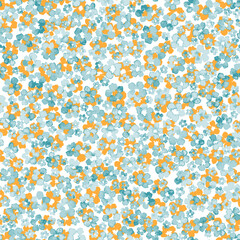 Cute flower field seamless pattern. Tiny flowers are painted with gouache. Bohemian summer ornament for textiles, packaging, dresses. Vector illustration.