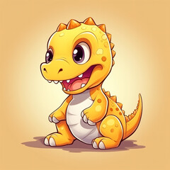 Cute dinosaur cartoon character