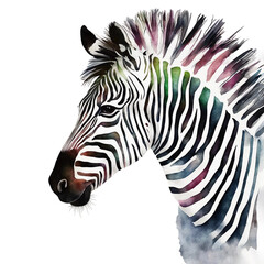 Fototapeta na wymiar watercolour zebra