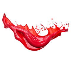 Red Splash isolated on white, AI generated