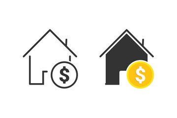 House price icon. Illustration vector - obrazy, fototapety, plakaty