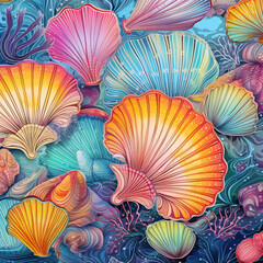 Colorful tropical shells