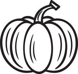 Pumpkin icon, vector illustration coloring page