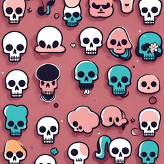 a cute vector style drawing of a skull used for a logo or icon