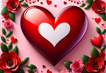 Hearts reminiscent of Valentine's Day. Generative AI