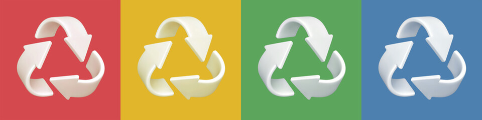 Recycling and separate waste collection. Set of recycling icons