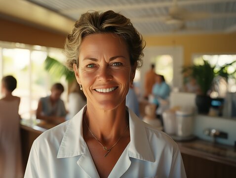 Joyful Moments: A Daycare Professional's Genuine Smile