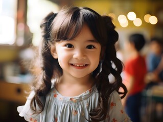 Innocence Unveiled: Genuine Smiles from a Daycare Worker