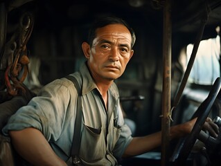 Fototapeta na wymiar Everyday Heroes: Capturing the Determination of a Delivery Driver