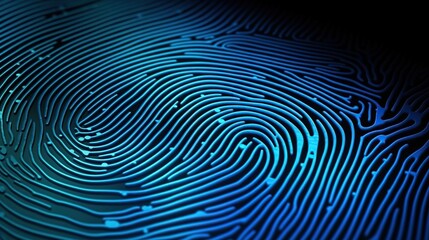 security and identify by fingerprint concept. Digital biometric, Scanning system of the fingerprint.
