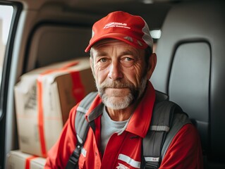 Unfiltered Emotions: A Candid Portrait of a Middle-Aged Delivery Driver