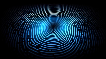 security and identify by fingerprint concept. Digital biometric, Scanning system of the fingerprint. - obrazy, fototapety, plakaty