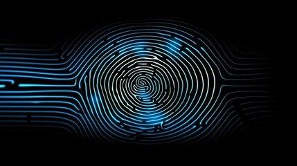 security and identify by fingerprint concept. Digital biometric, Scanning system of the fingerprint. - obrazy, fototapety, plakaty