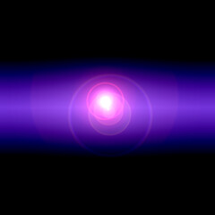 square black background. fantasy graphic of outer space landscape. gradient purple and pink horizon. 3d illusion of distance, depth and dimension. white center disc. conceptual planet or sun. 