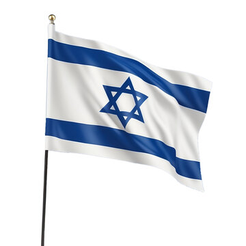 waving Israel flag on transparent background PNG image