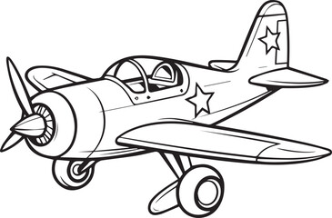 Airplane coloring page design for kids
