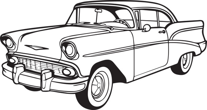 Naklejki Car line art design for kids
