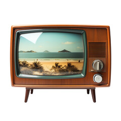Old vintage television isolated on a white background