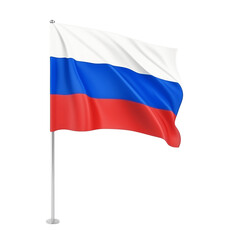 waving Russian flag on transparent background PNG image