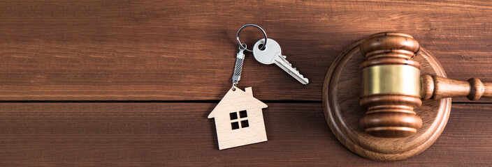 Gavel and house for home buying
