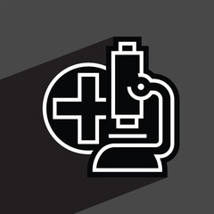 clinical analysis, microscope linear icon, vector illustration 