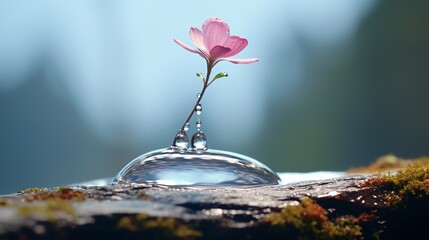 A raindrop balancing on the edge of a petal, a momentary sculpture in nature.