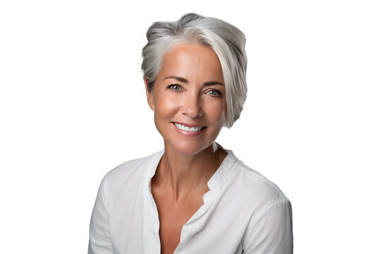 portrait of senior woman with smooth and healthy skin - rejuvenation and skincare concept
