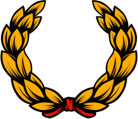 golden laurel wreath vector 