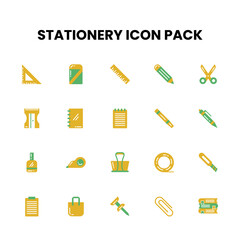 Stationery Flat style icon pack