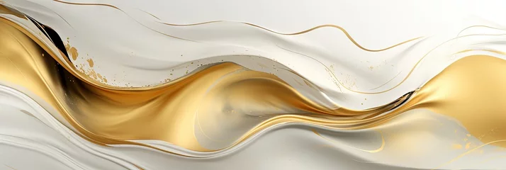 Küchenrückwand glas motiv Luxury abstract seamless wallpaper pattern background with gold foil, lines, geometric shapes. Generative AI, AI © Merilno