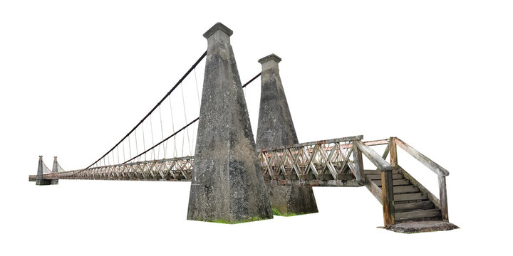 Fototapeta old suspension bridge isolated png