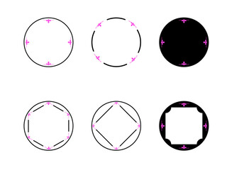 Abstract circle black and pink vintage wreath vector illustration 