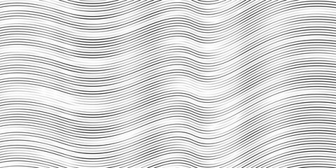 Abstract black curvy lines like sea waves, background, vector illustration
