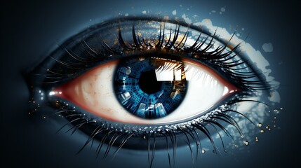 Vision of the Future: Intricate Digital Eye Merging the Essence of Technology and Humanity