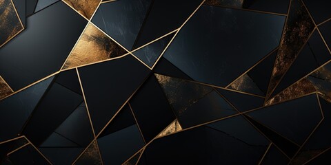 Luxury abstract seamless wallpaper pattern background with gold foil, lines, geometric shapes. Generative AI, AI - obrazy, fototapety, plakaty