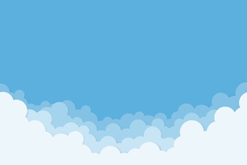 Cloud background in paper cut style