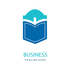 book logo design vector for book company, bookstore, publisher, library, book fairy, book shop, school,university, college. Open book and Education Logo template.