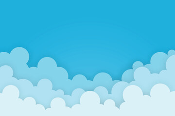 Cloud background in paper cut style