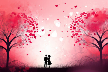 Valentine's day with love heart background.